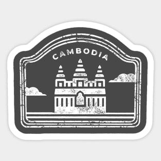 Cambodia - White Print Sticker